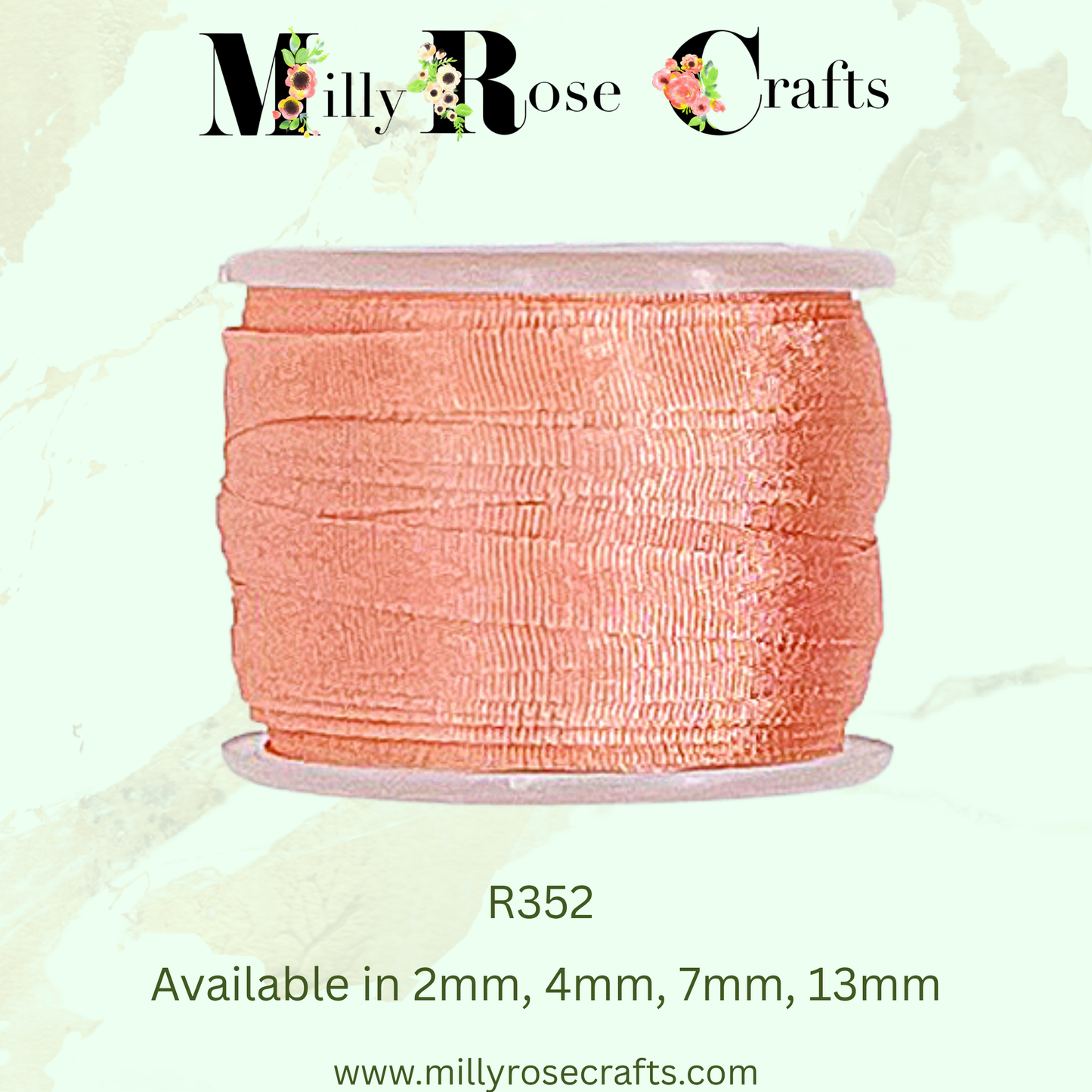 Premium 100% Mulberry Silk Ribbon  Artisan Single Color Collection 2mm,4mm,7mm,13mm,20mm widths