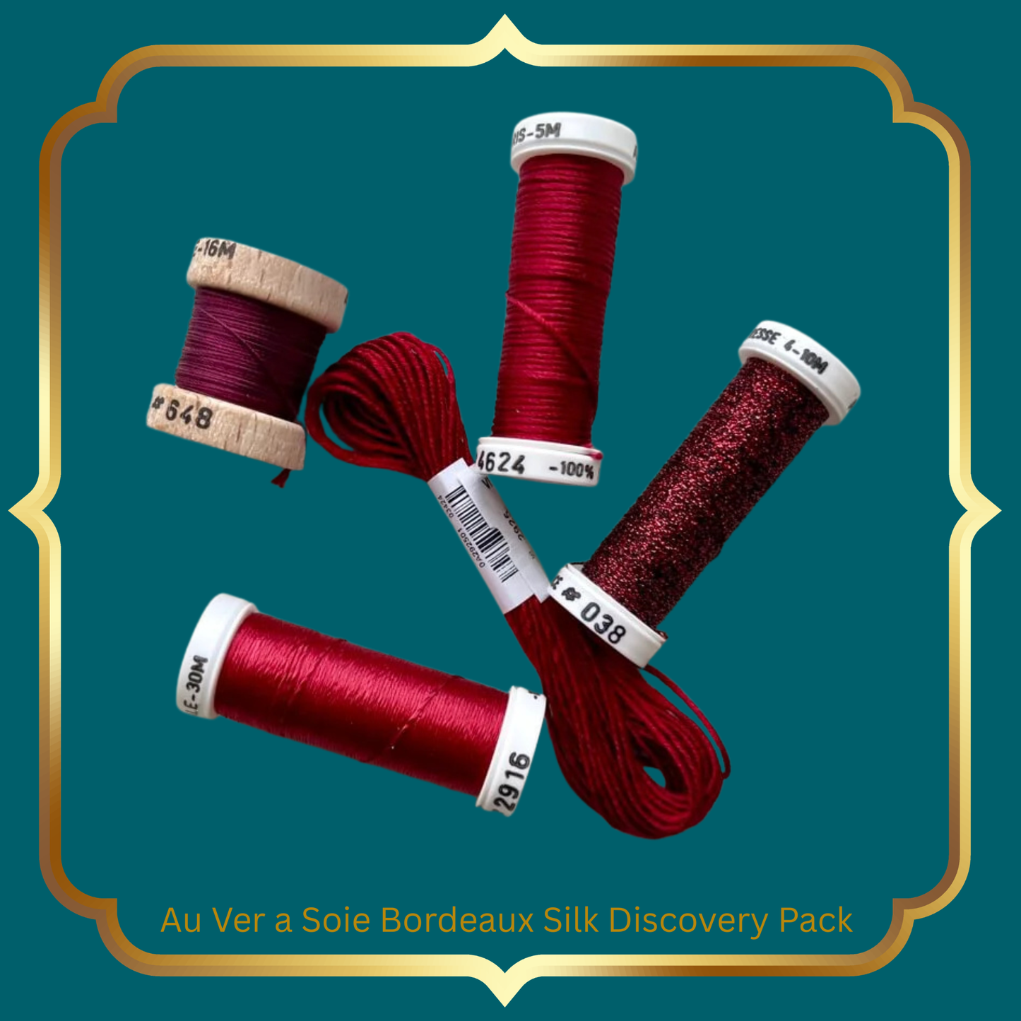 Historische Stickmuster Explorer Silk Cross Stitch Kit  Au Ver à Soie Fushia Burgundy Prune  Discovery Pack Sampler