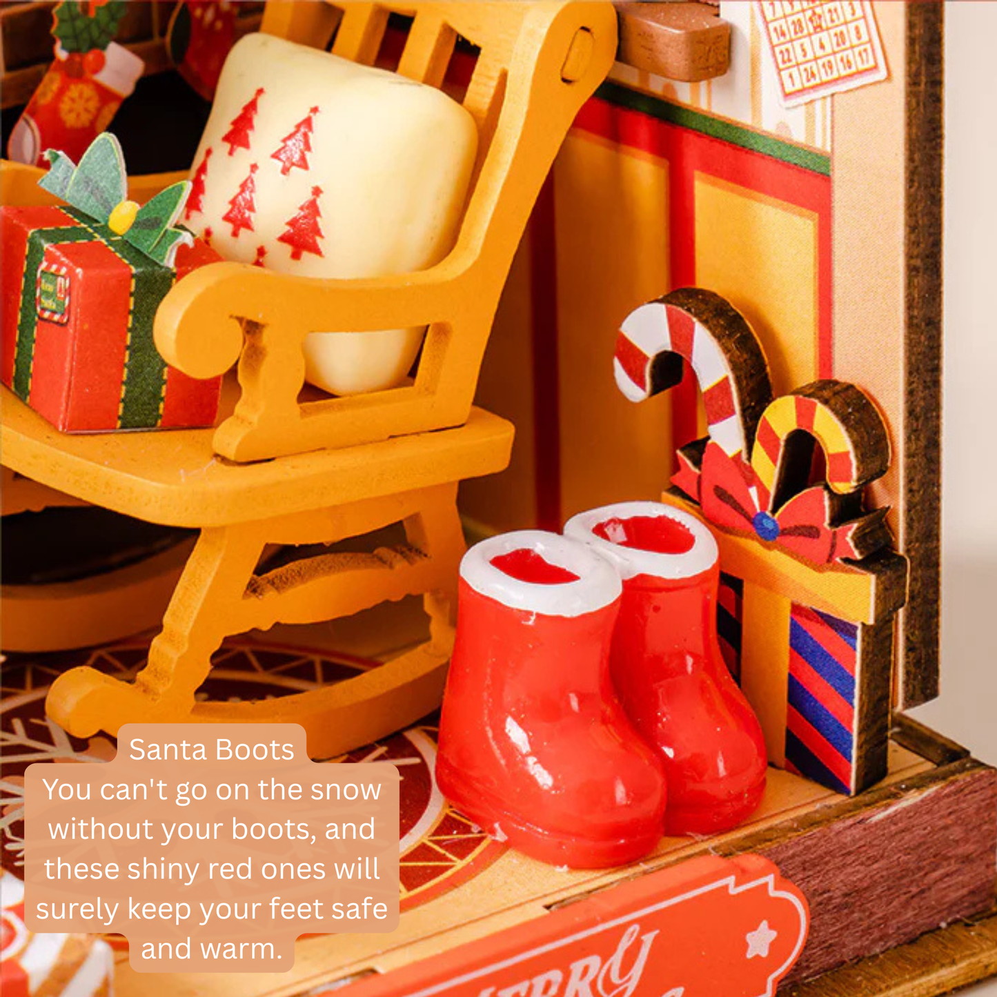 Rolife Christmas Fire Place 3d Mini House Robotime Building Craft Kits DIY Miniature House Kit Decoration for Adults Gift For Christmas