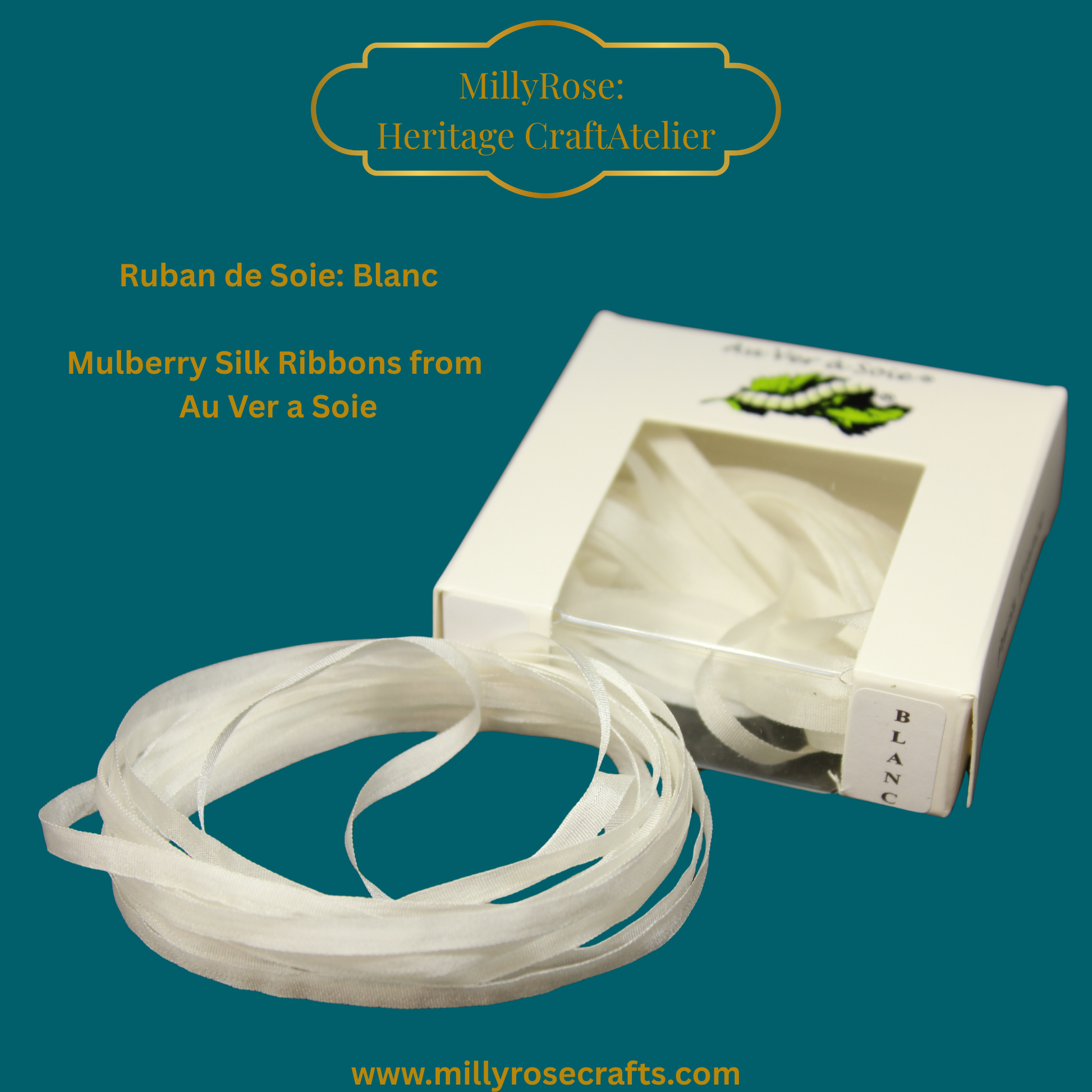 Au Ver à Soie 4mm 7mm mulberry silk Blanc  official swatch