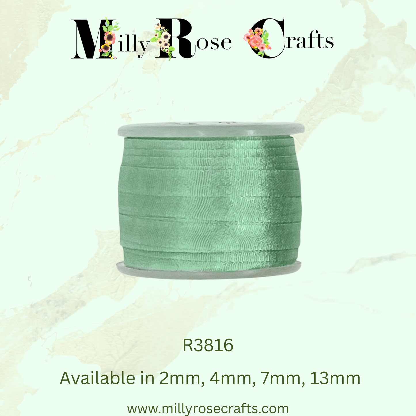 Premium 100% Mulberry Silk Ribbon  Artisan Single Color Collection 2mm,4mm,7mm,13mm,20mm widths