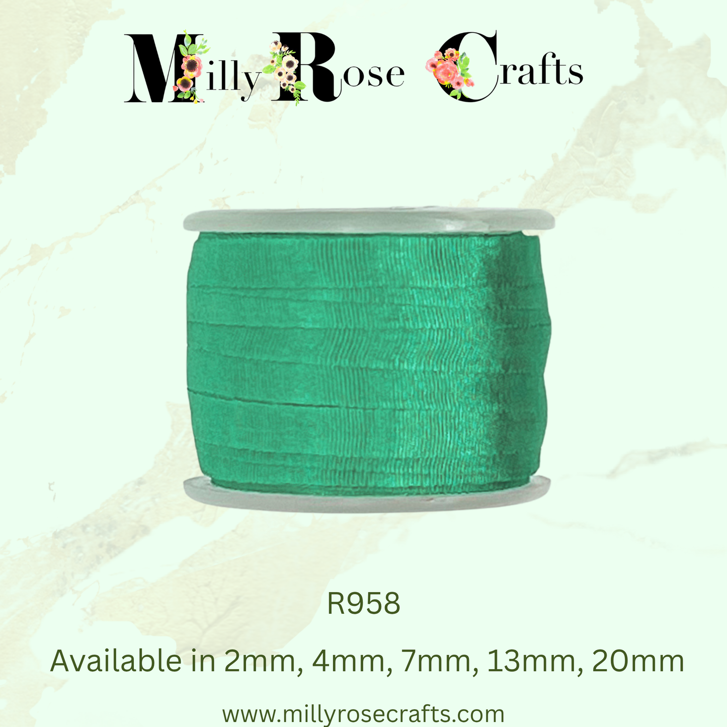 Premium 100% Mulberry Silk Ribbon  Artisan Single Color Collection 2mm,4mm,7mm,13mm,20mm widths