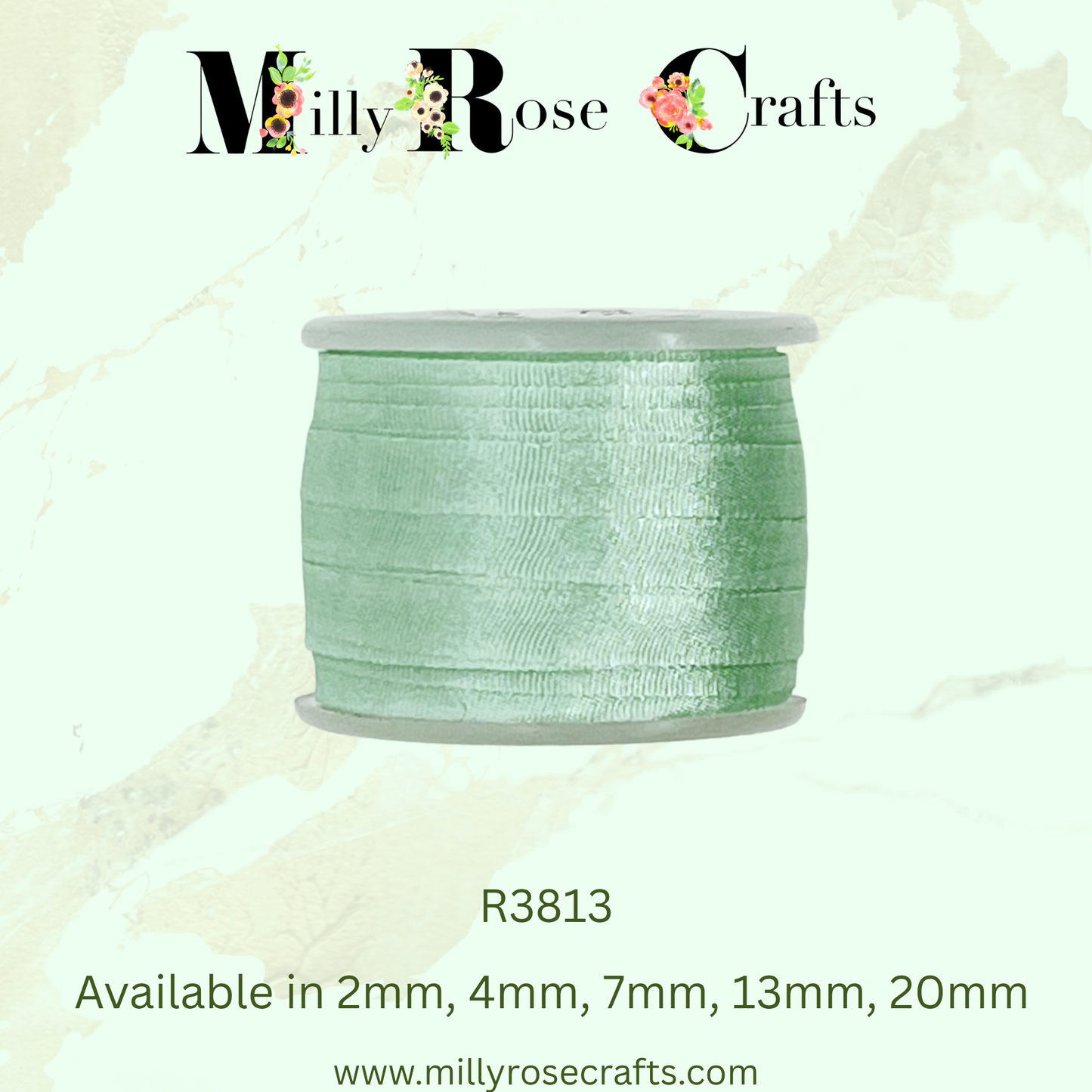 Premium 100% Mulberry Silk Ribbon  Artisan Single Color Collection 2mm,4mm,7mm,13mm,20mm widths