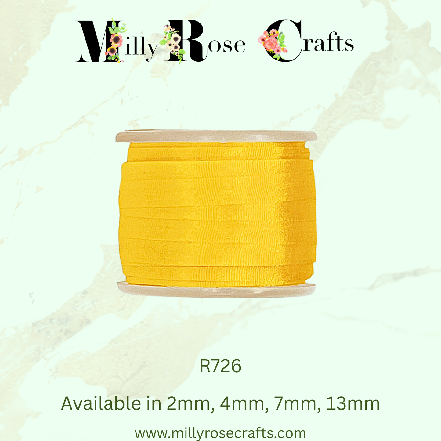 Premium 100% Mulberry Silk Ribbon  Artisan Single Color Collection 2mm,4mm,7mm,13mm,20mm widths