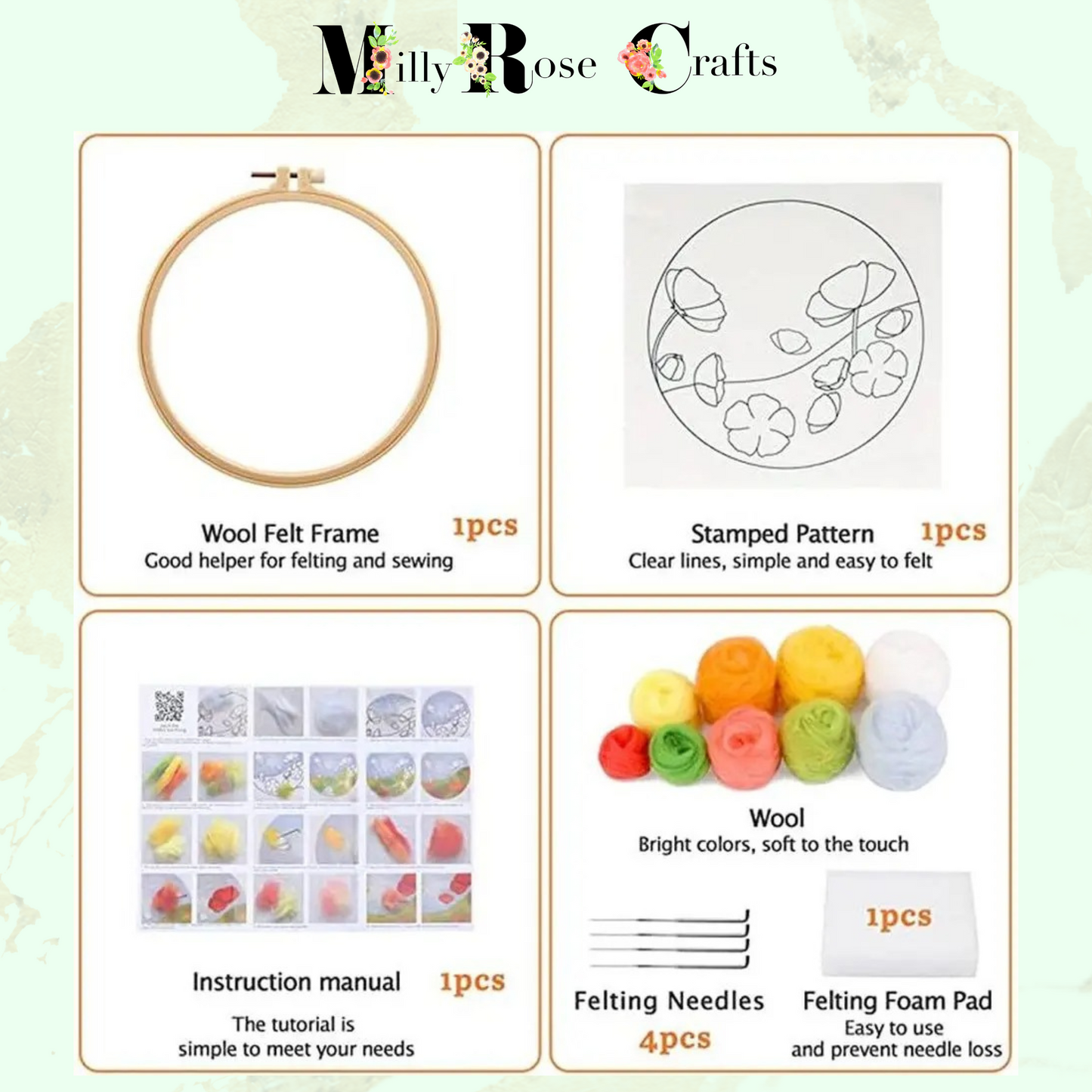 2d Needle Felting Kit, Set 3 of 5 Chinese Festival Theme Koi Wool Painting Kit Adult Beginner Friendly Chinese Dragon Needle Felting Craft Kit