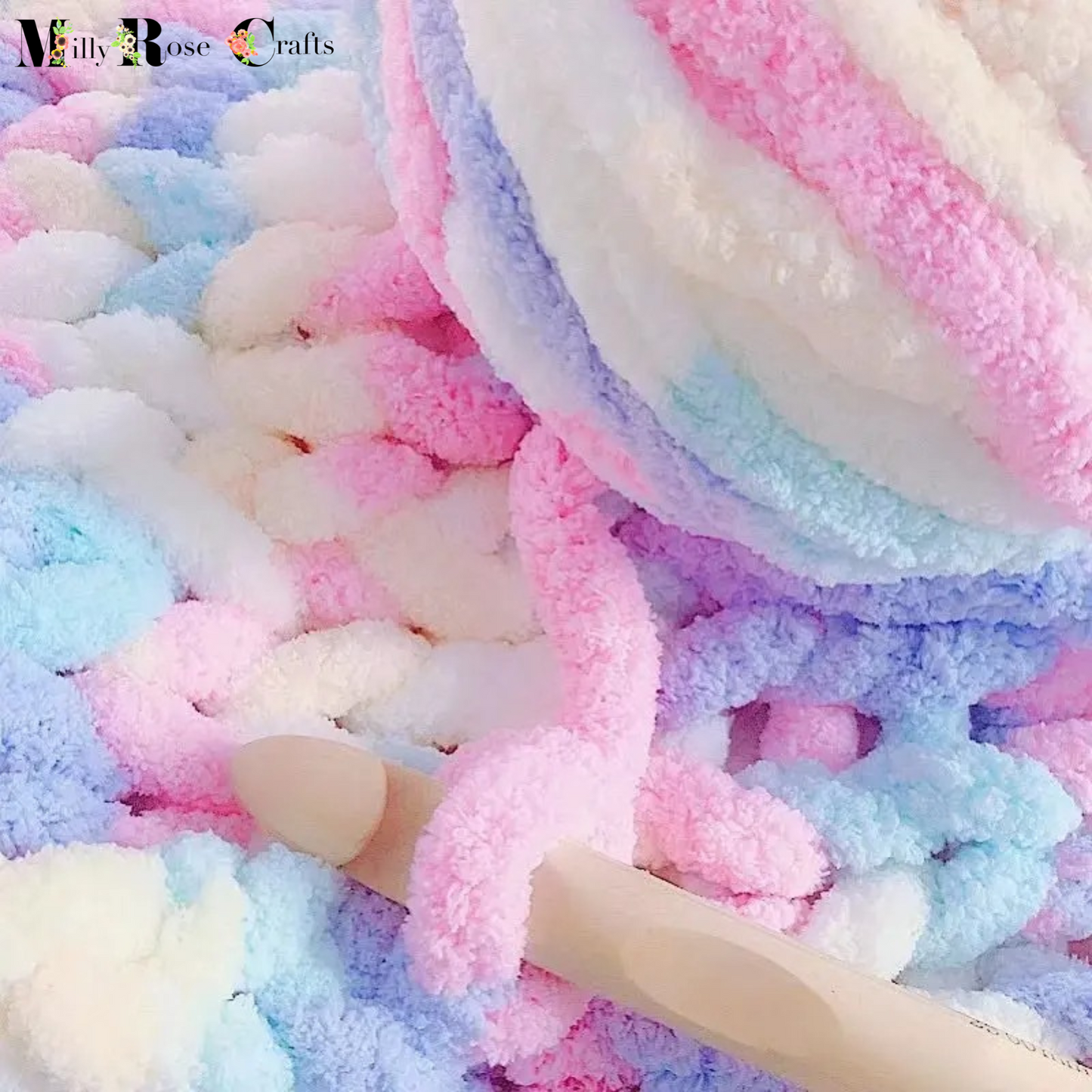 Chenille Yarn for Big Chunky Blanket Making Super Bulky Soft Polyester Extra Thick Fluffy Jumbo Chunky Knit Yarn for Arm Knitting Home Decor