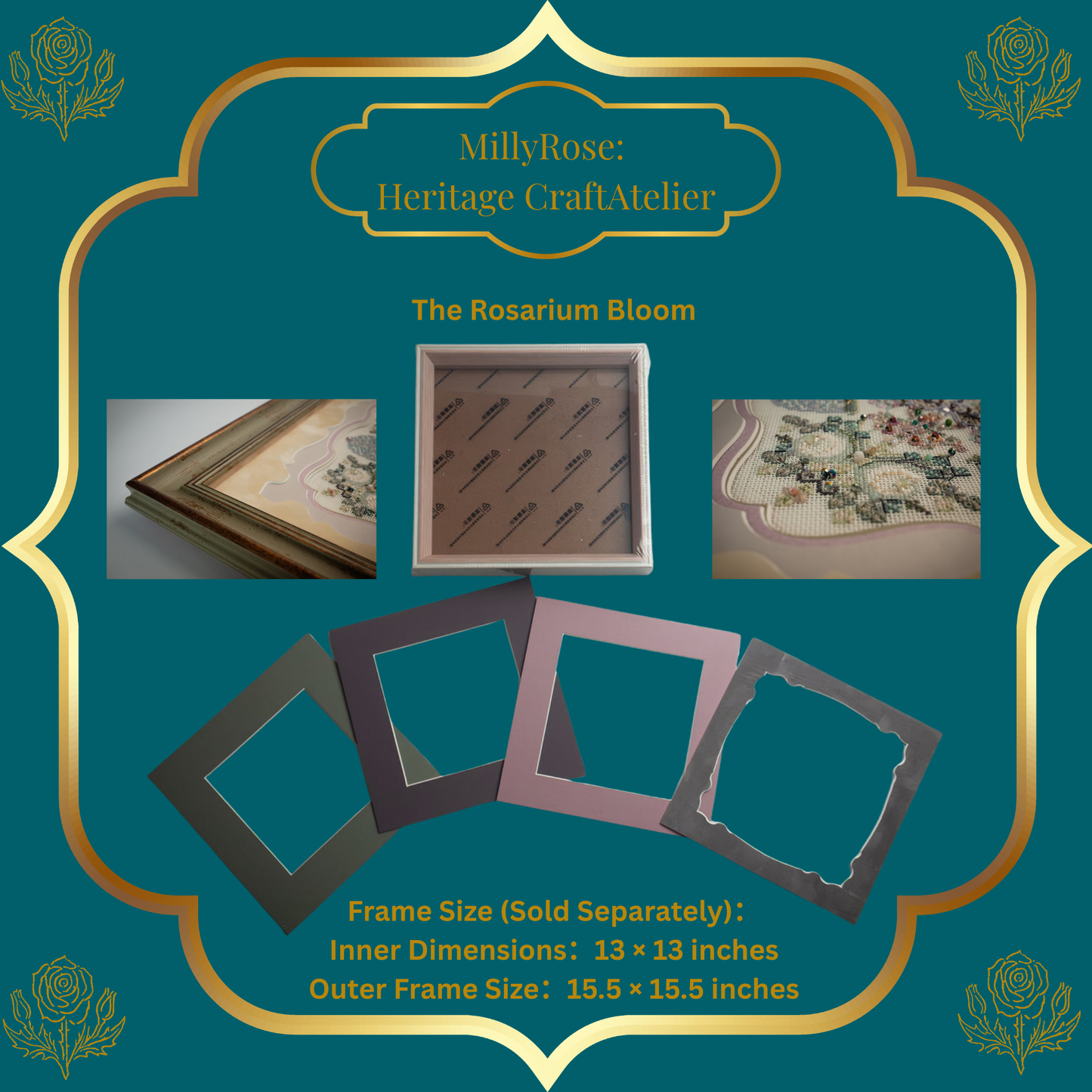 Rosarium Bloom Luxury Needlecraft Kit  Silk & Bead Embroidery IMake Mixed Medium Needlecraft