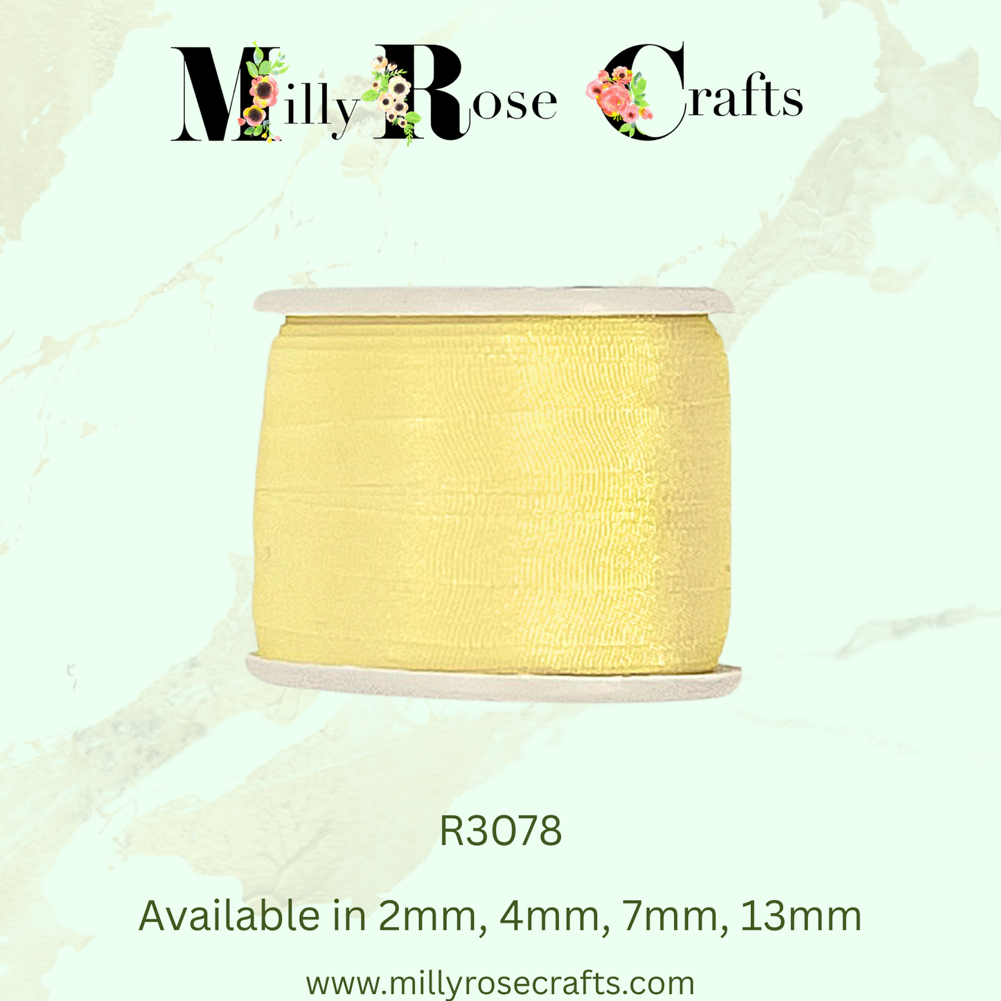 Premium 100% Mulberry Silk Ribbon  Artisan Single Color Collection 2mm,4mm,7mm,13mm,20mm widths