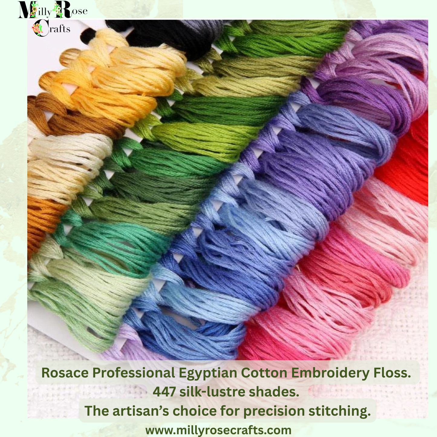 Rosace Professional Egyptian Cotton Embroidery Floss – 447 Shades