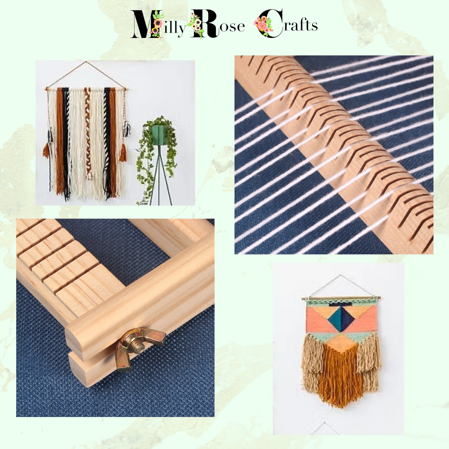 Wooden Weaving Loom Beginner Handcrafted Weaving Loom for Creative Textured Projects Easy Assembly and Use Craft Gift idea