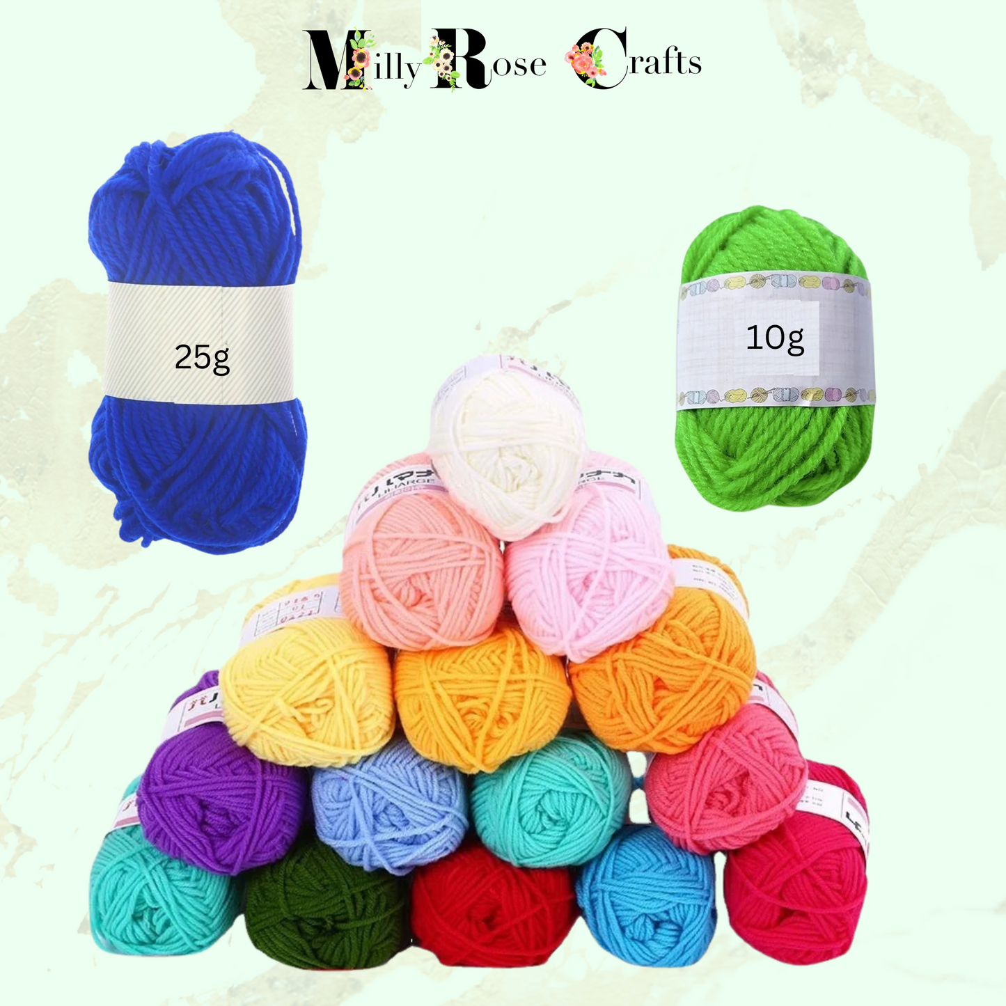 Acrylic Double Knitting Yarn Set Crochet Wool Craft Set Amigurumi Crochet Hook Knitting Needles Stitch Markers 12 & 24 colours 10g 25g balls