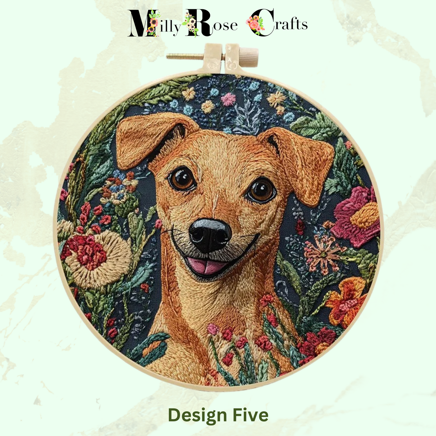 Retriever Dog Embroidery Kit Expert Embroidery Adults Terrier Embroidery Cross Stitch English Instruction Thread Painting Needles 15cm Hoop