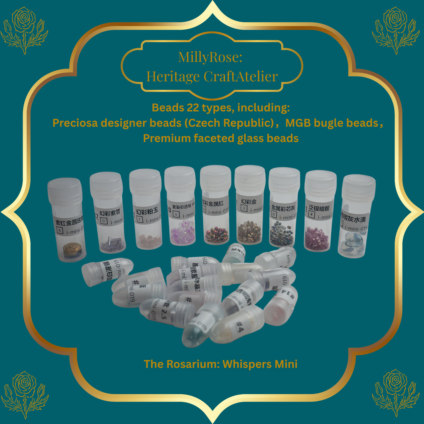 "Rosarium Whispers Mini" Luxury Cross Stitch & Beading Kit Garden Series 2 Series by IMake – 28ct Imported Zweigart Linen & Hand-Dyed Silk