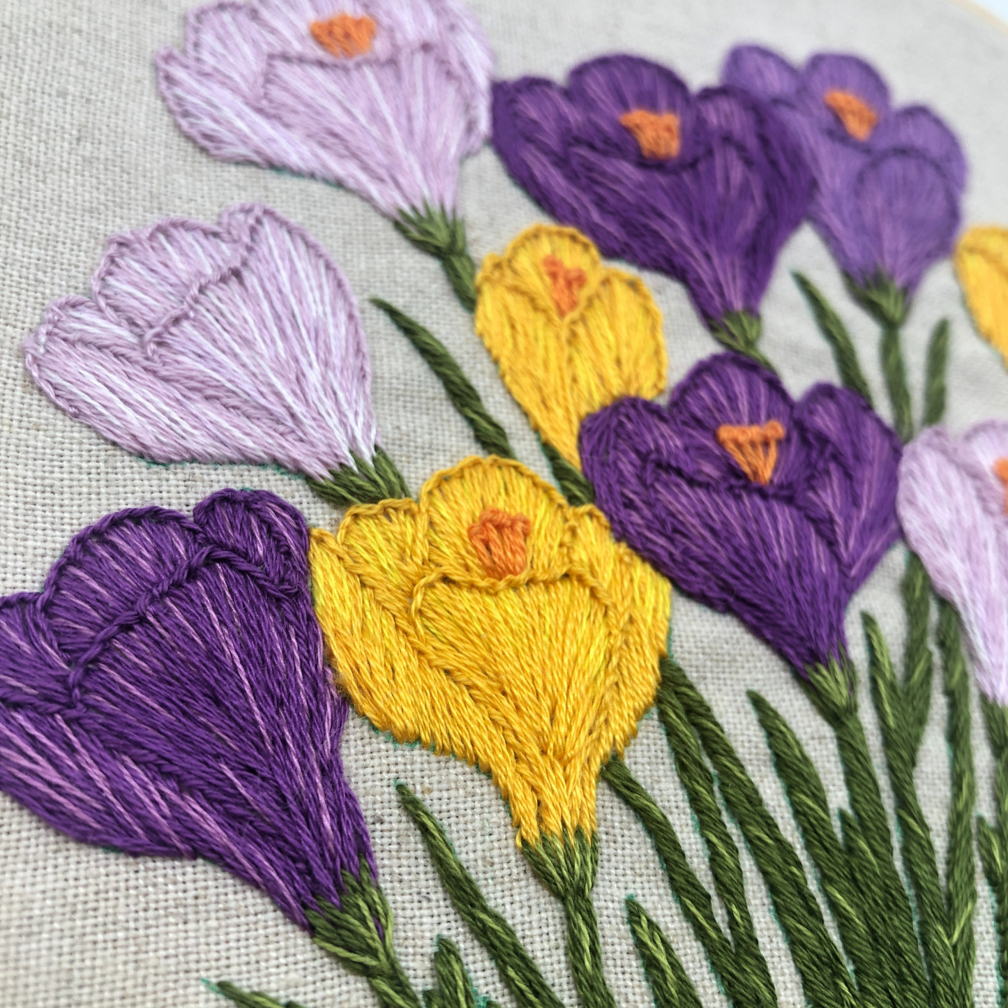 Spring Crocus Embroidery Kit, Floral Hand Needlework Kit, Beginner Botanical Craft, Heritage Floral Art, MillyRose Atelier