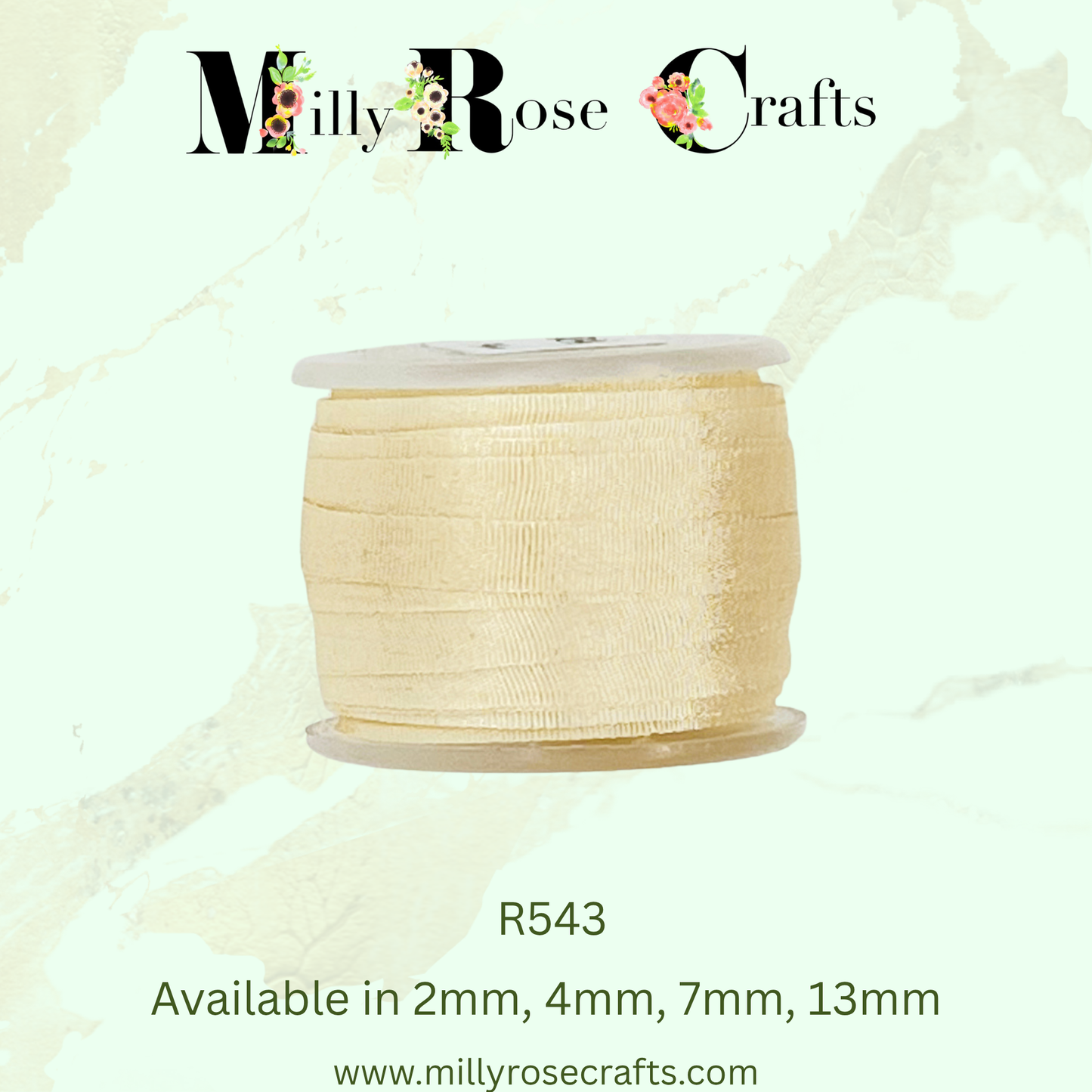 Premium 100% Mulberry Silk Ribbon  Artisan Single Color Collection 2mm,4mm,7mm,13mm,20mm widths
