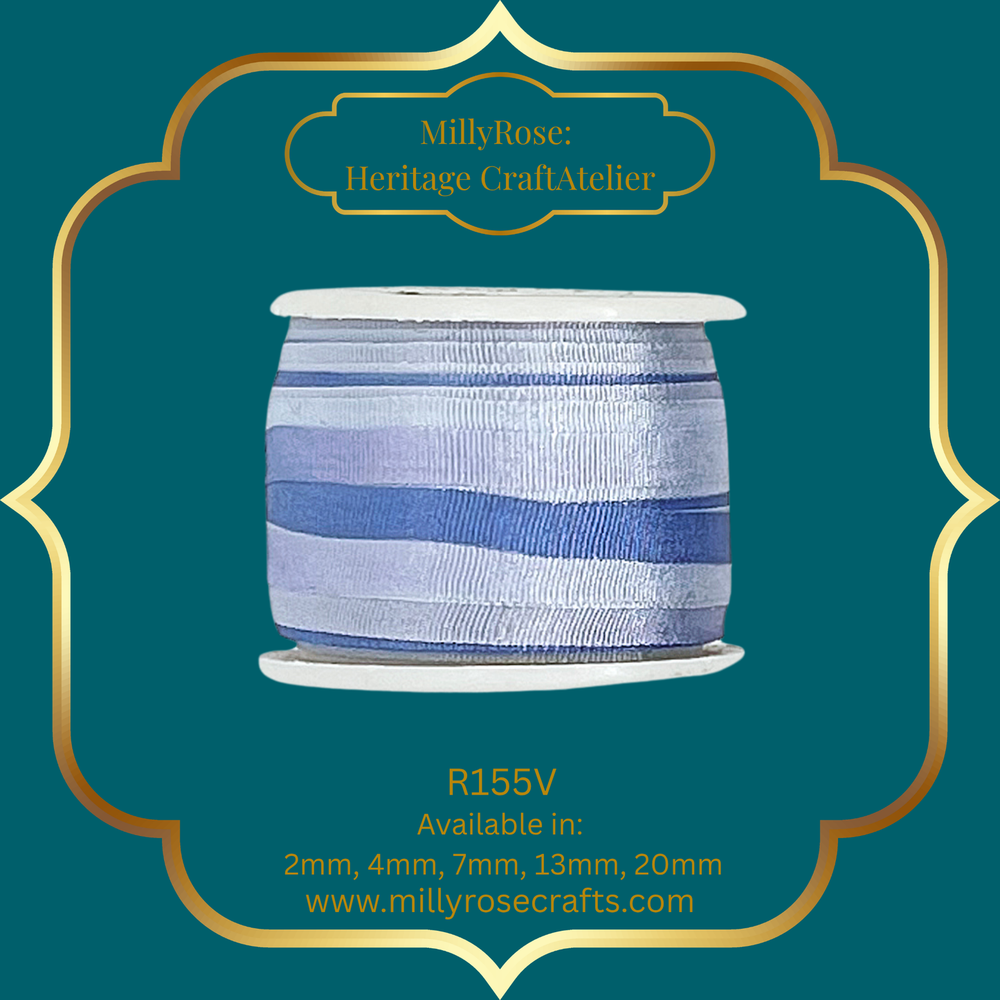 Hand-Dyed Style 100% Mulberry Silk Ribbon Variegated Artisan Collection 2mm,4mm,7mm,13mm,20mm width