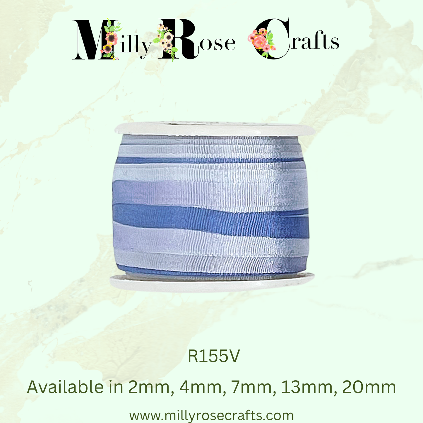 Hand-Dyed Style 100% Mulberry Silk Ribbon Variegated Artisan Collection 2mm,4mm,7mm,13mm,20mm width