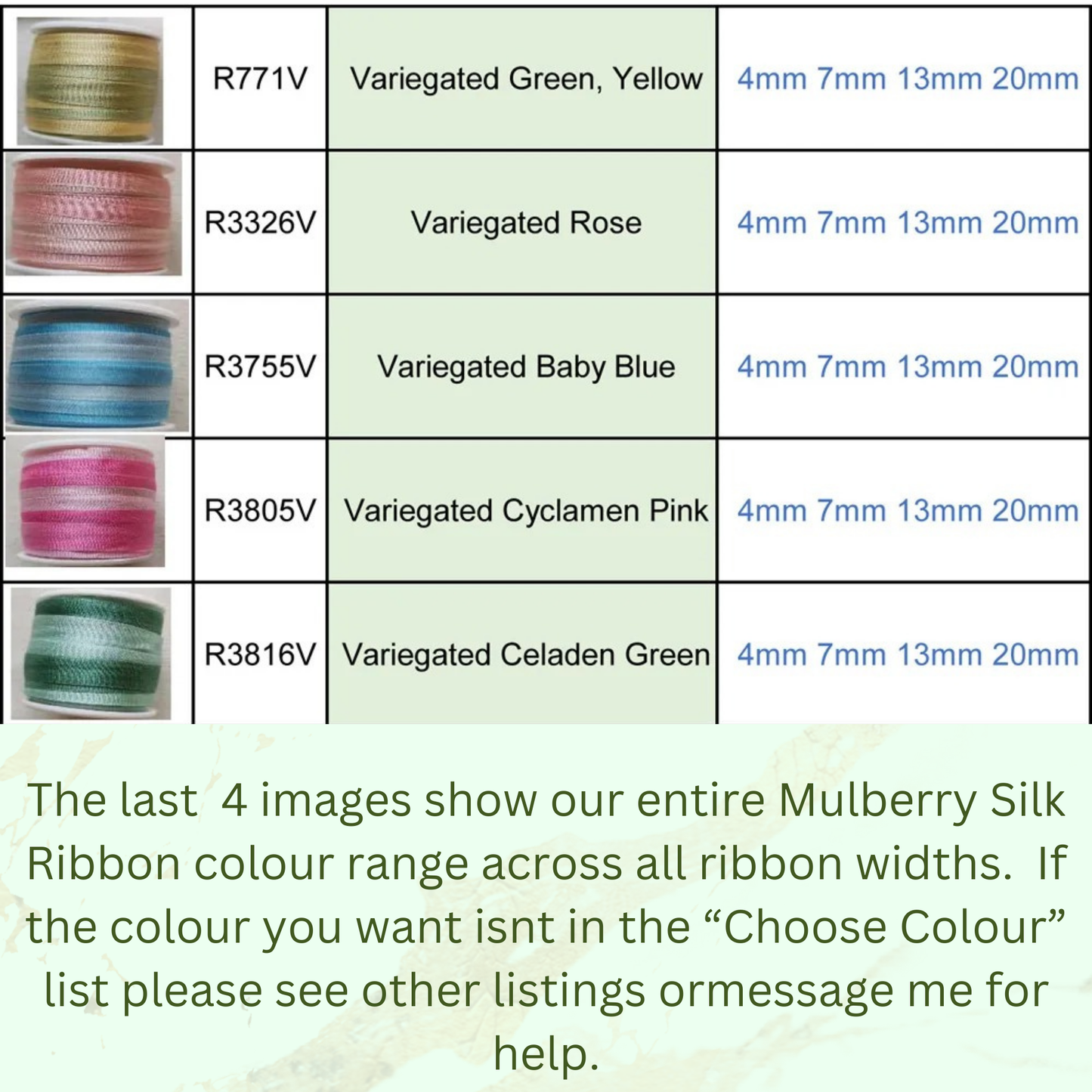 4mm Mulberry Silk Ribbon Natural Pure 100% Silk Ribbons 2mm 7mm 13mm 20mm Silk Ribbon Embroidery Cross Stitch 91 Colours