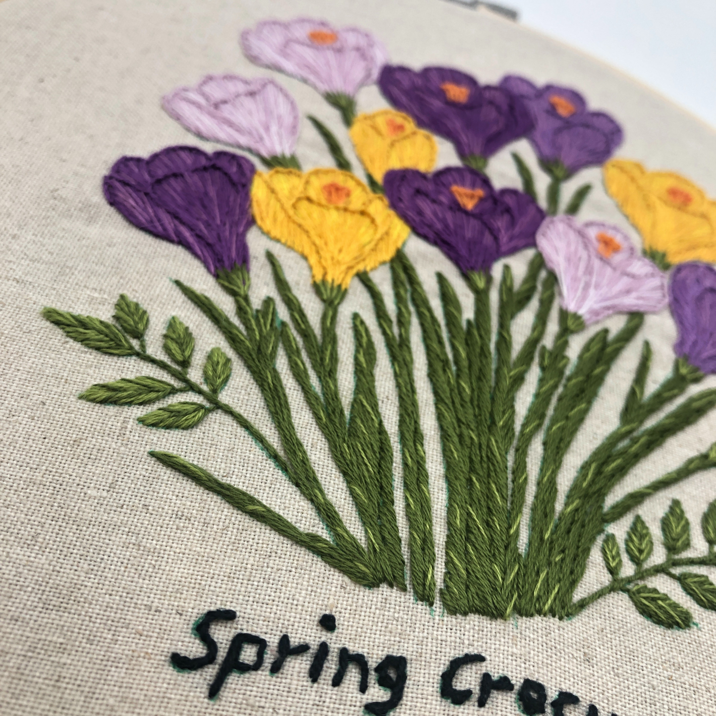 Spring Crocus Embroidery Kit, Floral Hand Needlework Kit, Beginner Botanical Craft, Heritage Floral Art, MillyRose Atelier