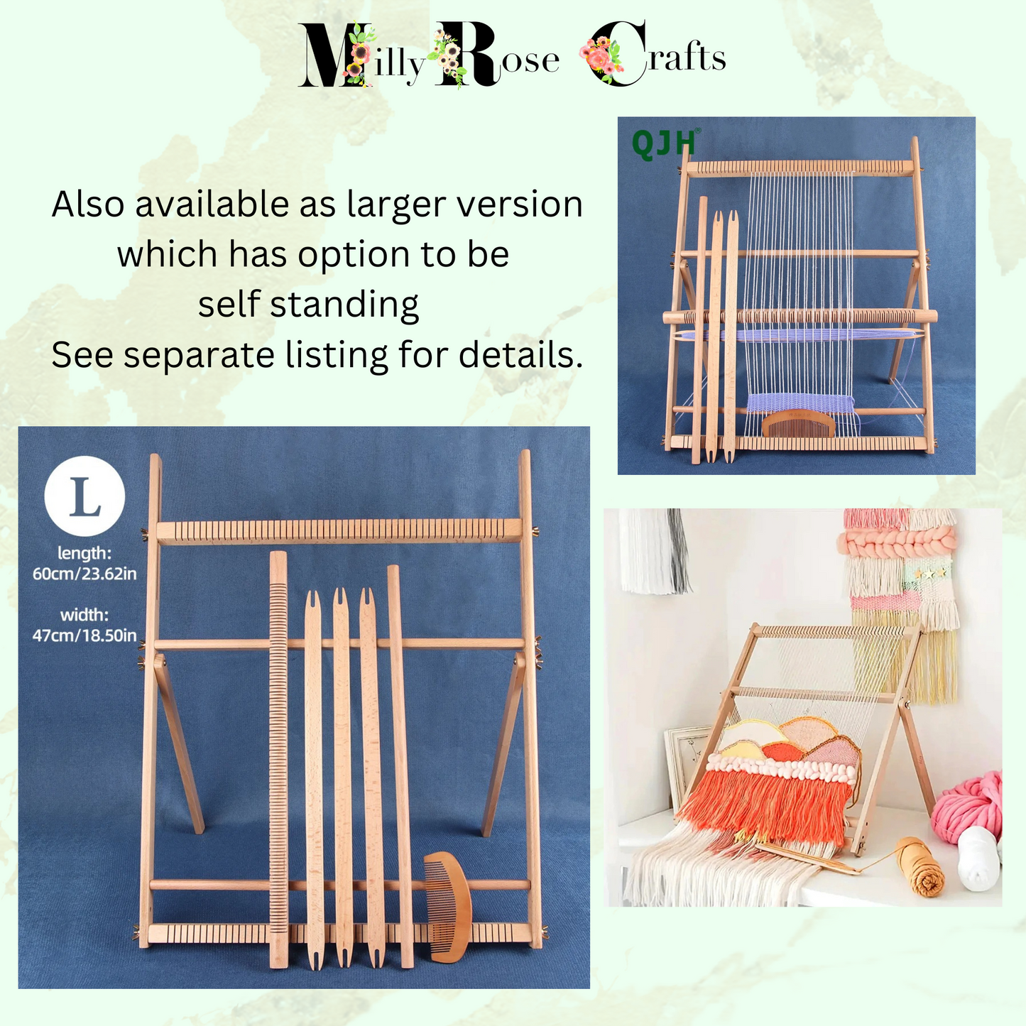 Wooden Weaving Loom Beginner Handcrafted Weaving Loom for Creative Textured Projects Easy Assembly and Use Craft Gift idea