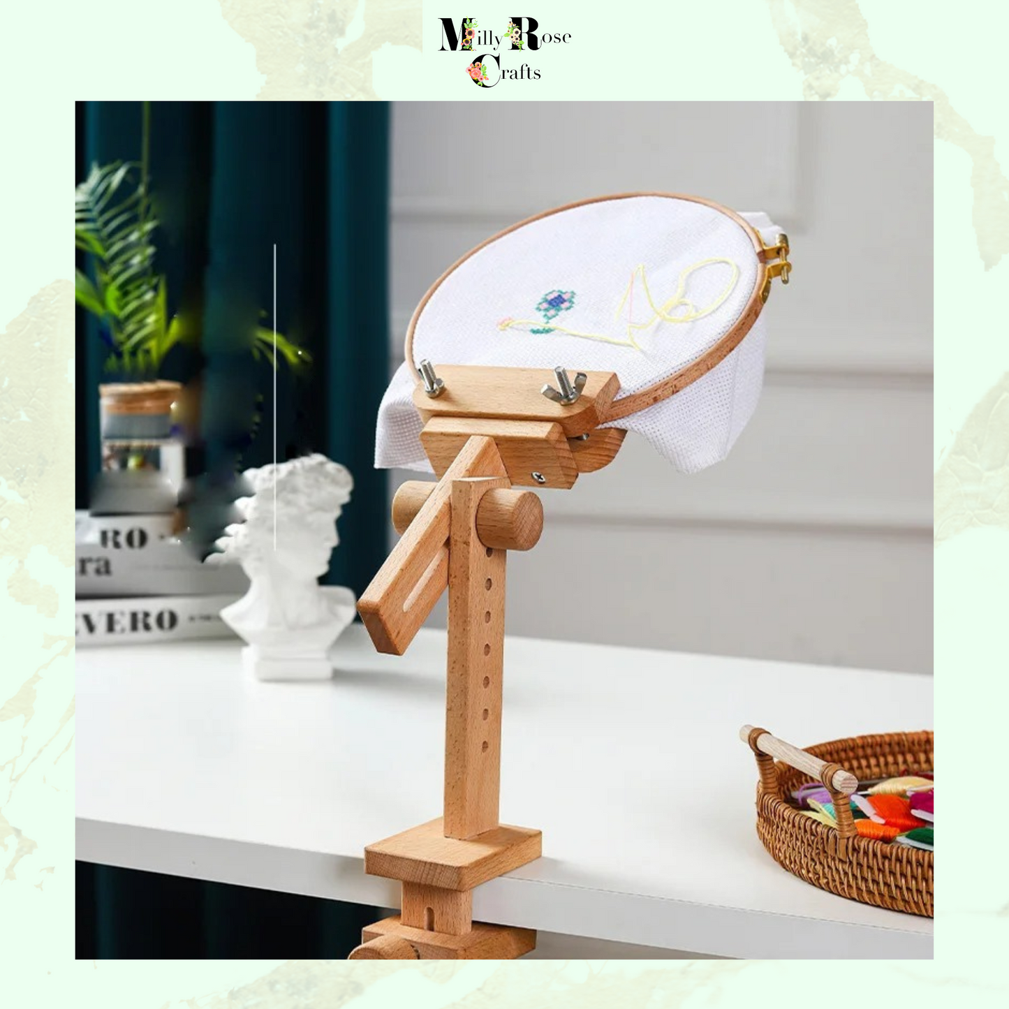 Adjustable Embroidery Stand Table Top Embroidery Hoop Stand Rotated Cross Stitch Stand Lap Embroidery Hoop Holder for DIY Craft  Sewing Needlepoint Frame Stand