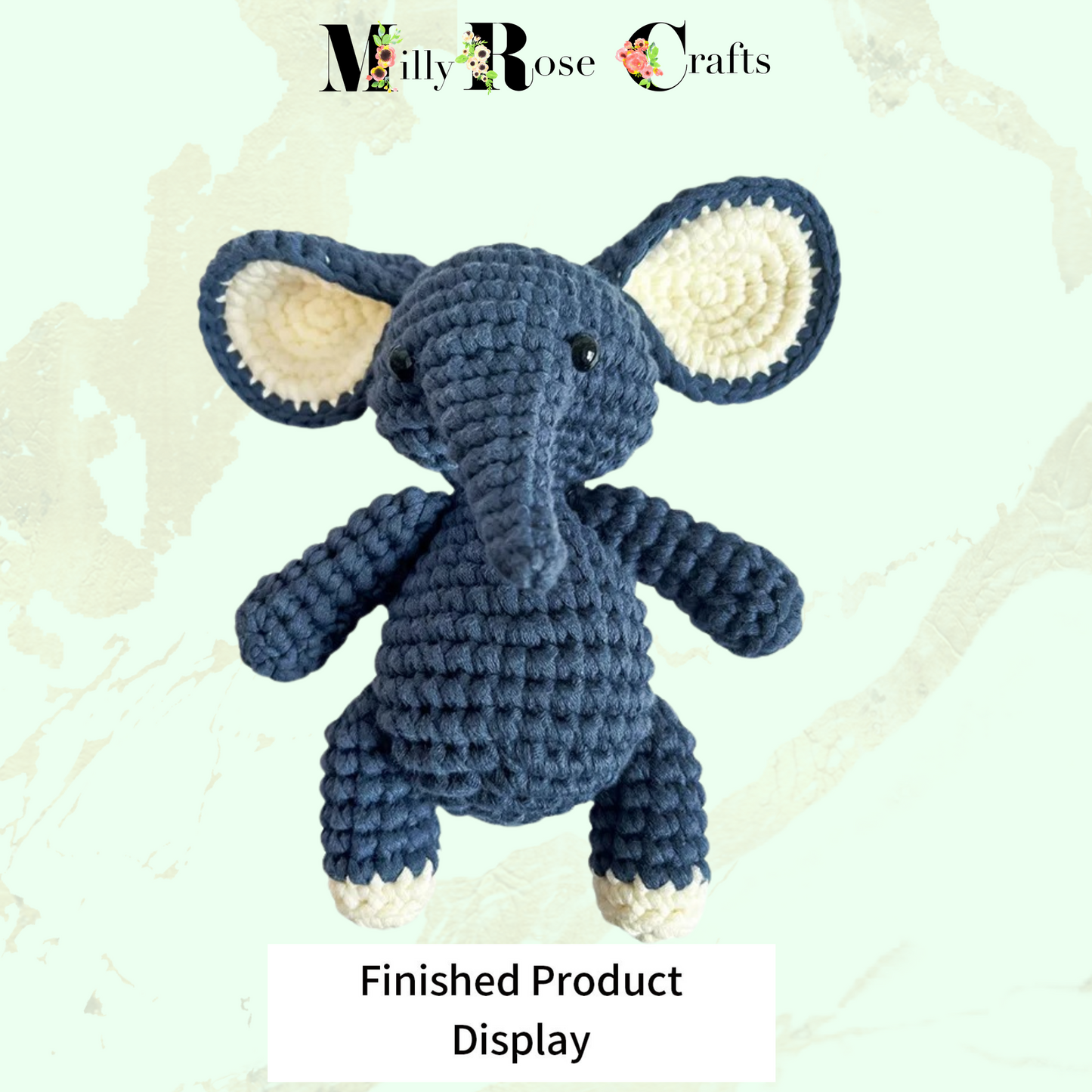 Elephant Crochet Kit, Complete Crochet Kit Beginner Soft Toy Knitting Kit Soft Toy Pattern Craft Gift Idea