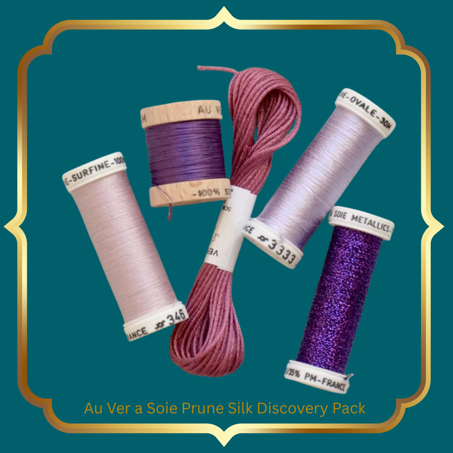 Historische Stickmuster Explorer Silk Cross Stitch Kit  Au Ver à Soie Fushia Burgundy Prune  Discovery Pack Sampler