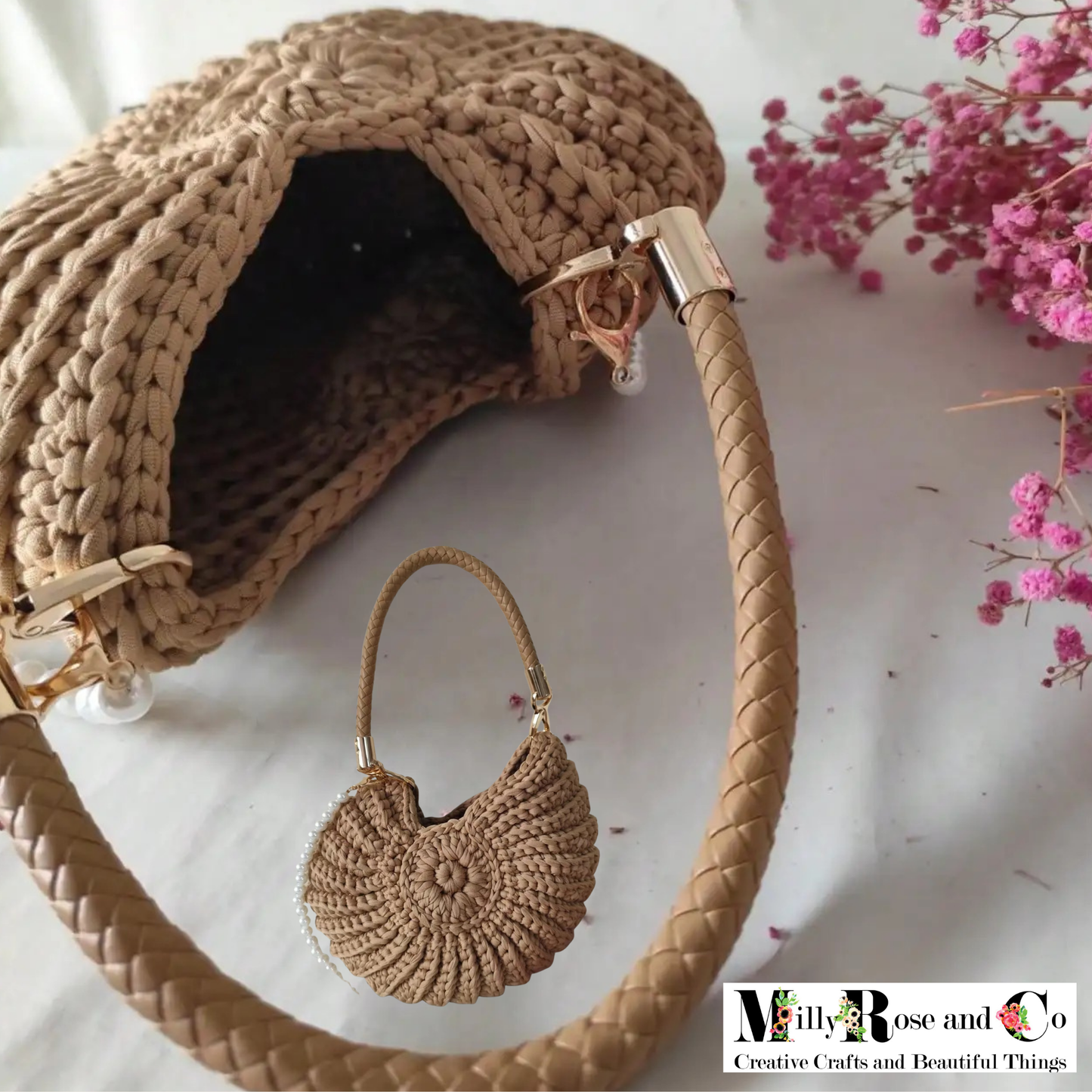 Crochet Nautilus Shell Hand Bag