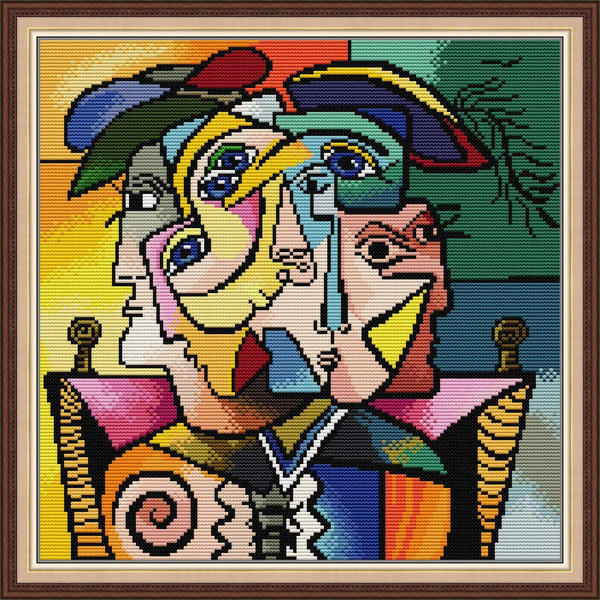 Abstract Heads Cross Stitch Kit