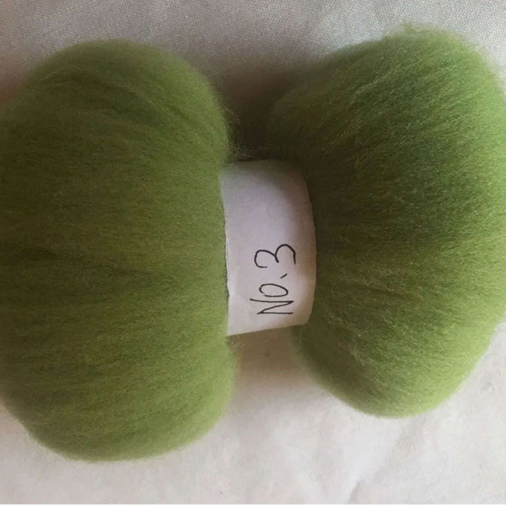 Green Tones 70s Australian Merino wool for needle felting