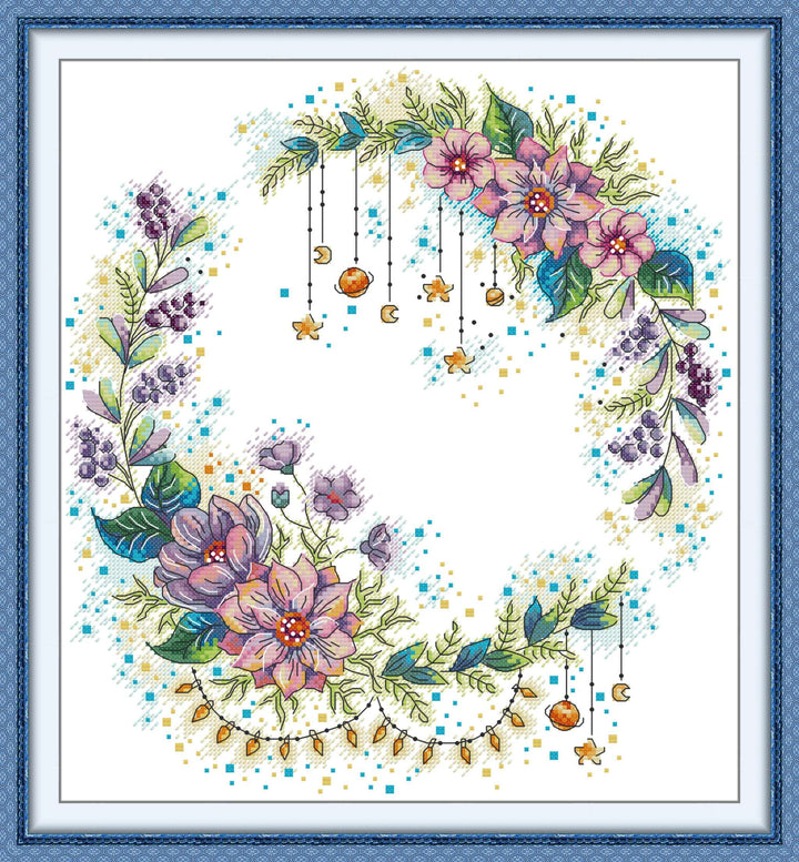 Fairy Tale Flower Wreath Cross Stitch Kit