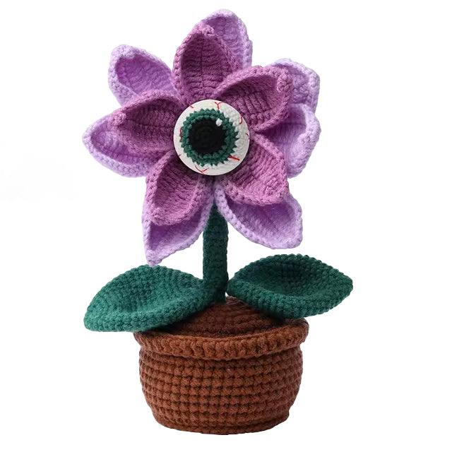 Halloween purple eyeball flower crochet kit