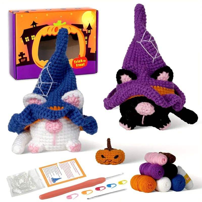 DIY Halloween gnome amigurumi crochet kit