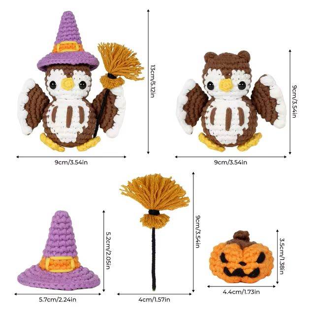 delightful halloween owl amigurumi crochet kit