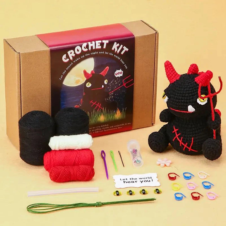 devil dragon amigurumi kit halloween crochet kit