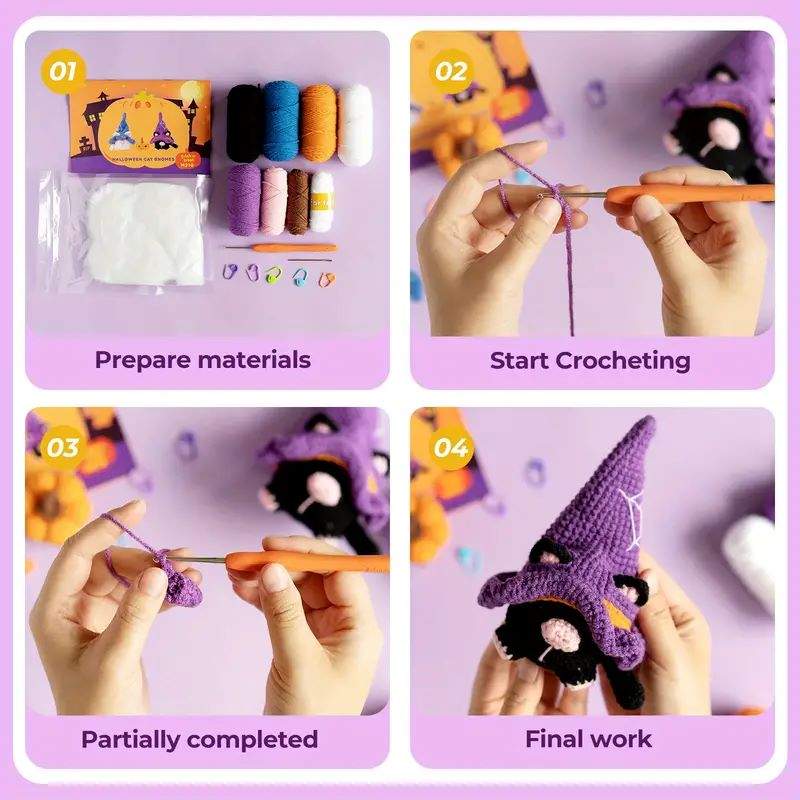 DIY Halloween gnome amigurumi crochet kit