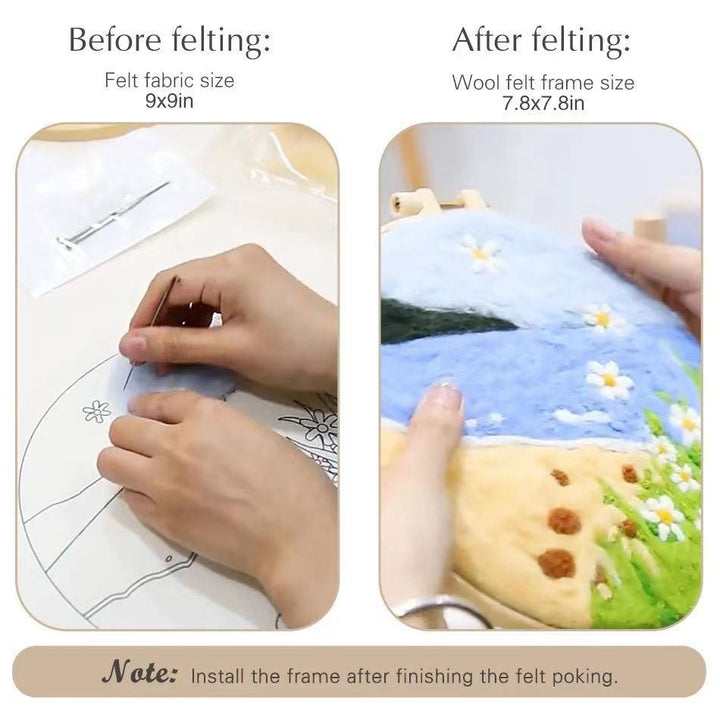 2D Needle Felting Kit-Wool Painting Kit for beginners