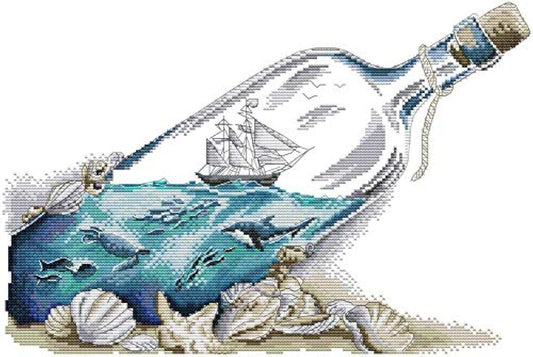 Sea in a Bottle Cross Stitch Kit