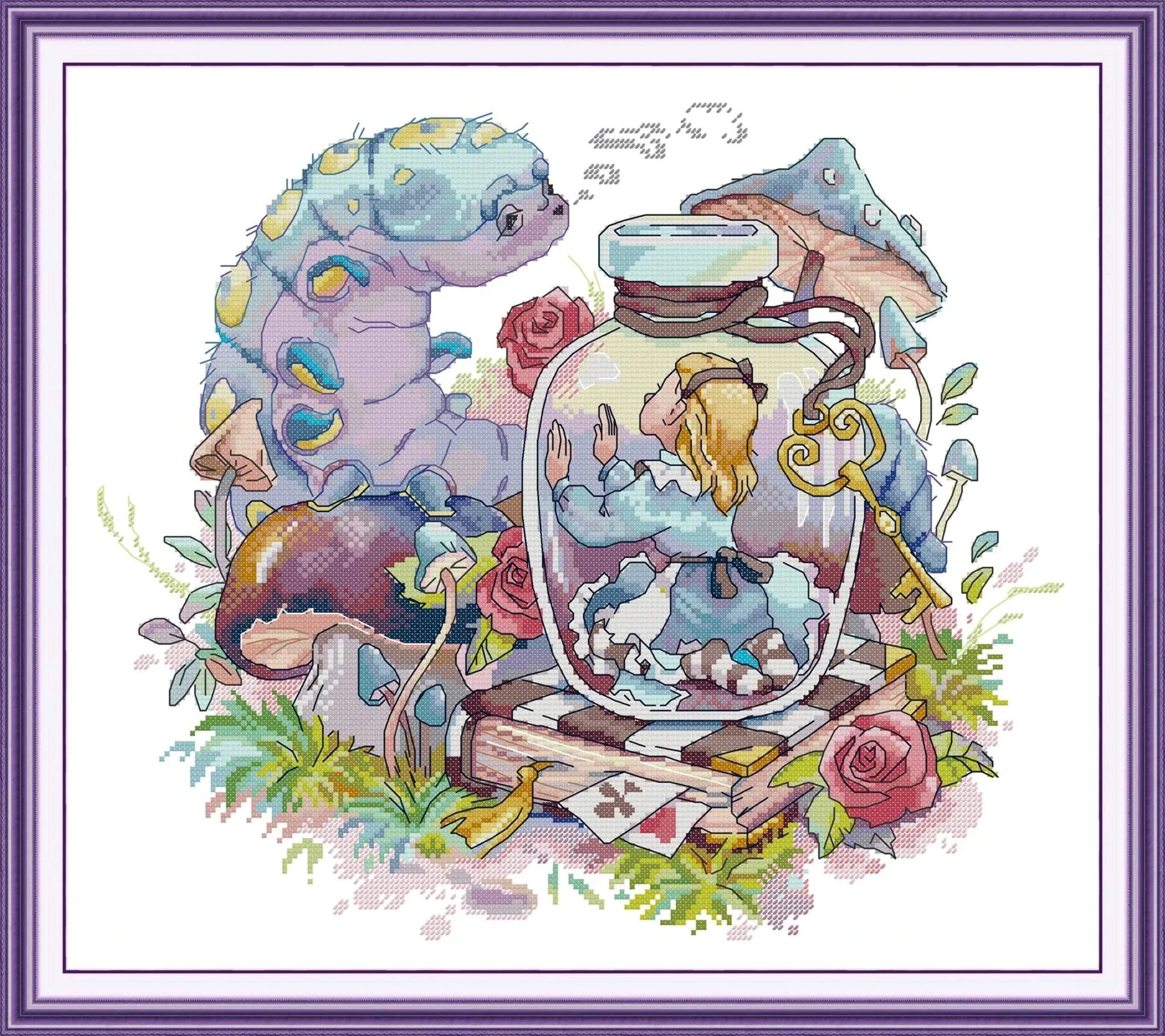 Alice in a Bottle Cross Stitch Kit