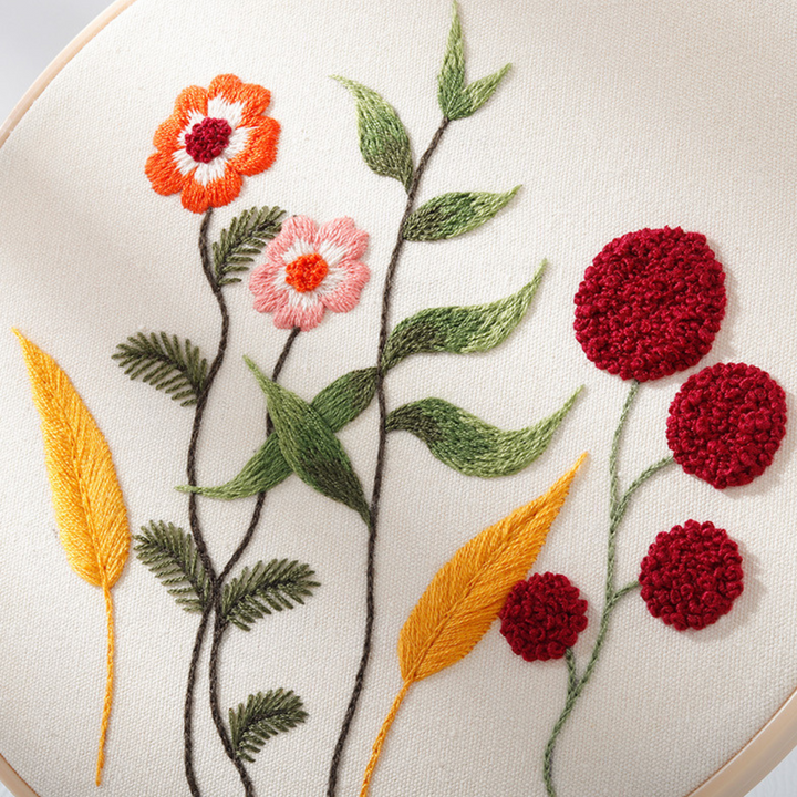 Meadow flowers embroidery kit