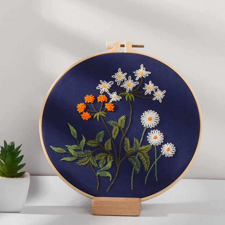 Meadow flowers embroidery kit