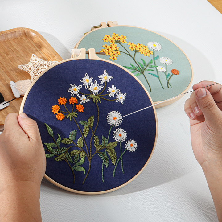 Meadow flowers embroidery kit