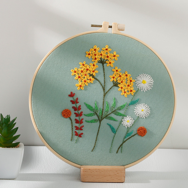 Meadow flowers embroidery kit