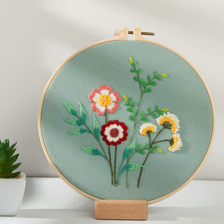 Meadow flowers embroidery kit