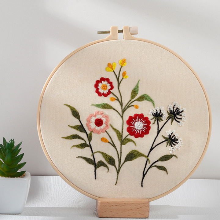 Meadow flowers embroidery kit