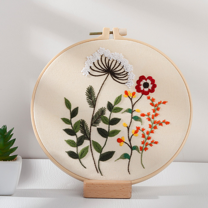 Meadow flowers embroidery kit