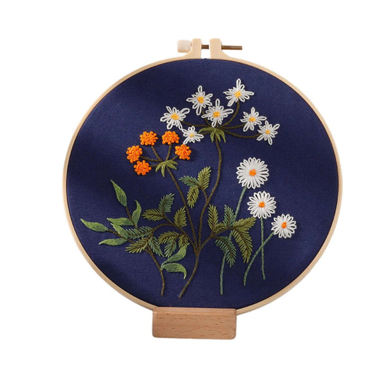 Meadow Flowers Embroidery kit, DIY beginners embroidery kit, 6 flower designs, ideal craft gift Embroidery kit Embroidery Kits