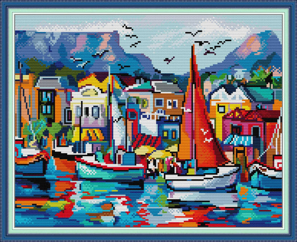 Vibrant Seaside Cross Stitch Kit