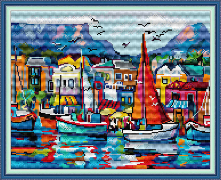 Vibrant Seaside Cross Stitch Kit