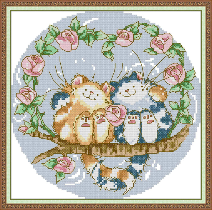 Two Happy Cats Cross Stitch Kit